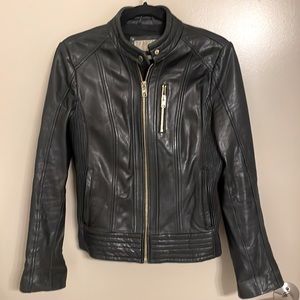 Michael Kors black leather jacket size small